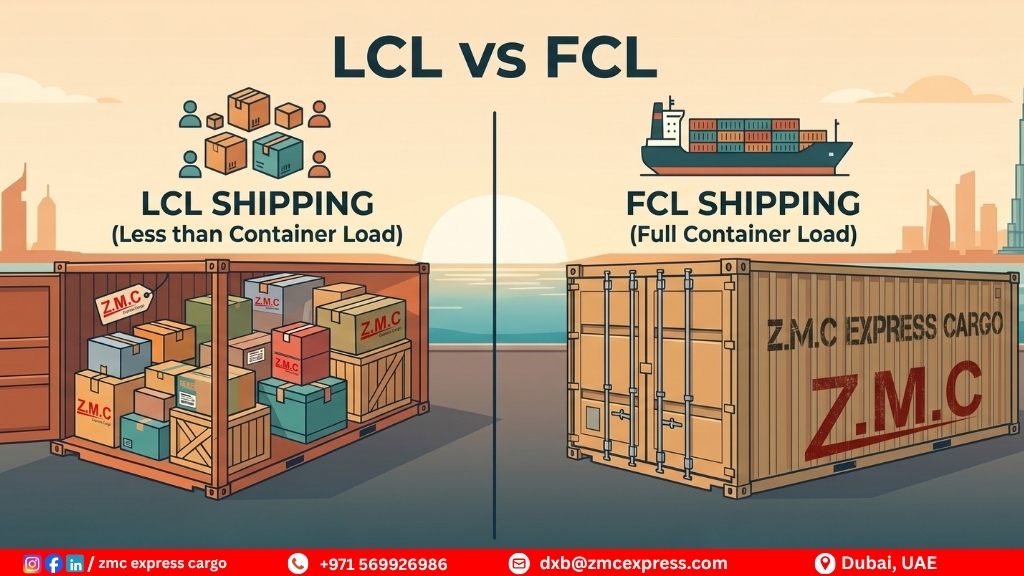 LCL vs FCL Shipping in Dubai, ZMC Express Cargo, shipping companies in dubai, sea freight, sea cargo LCL vs FCL Shipping in Dubai, ZMC Express Cargo, shipping companies in dubai, sea freight, sea cargo