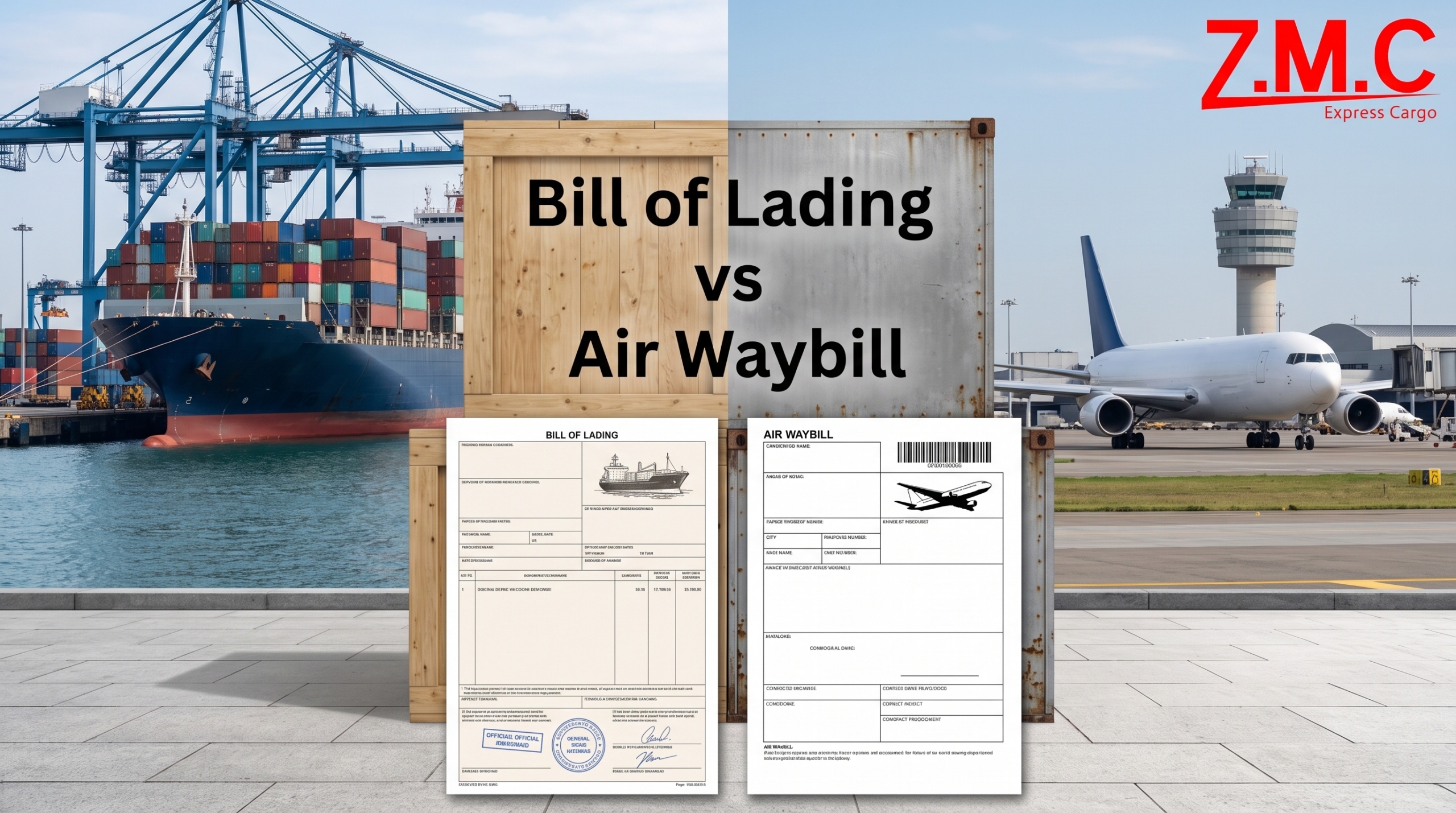 bill of landing vs air way bill, shipping companies in dubai
